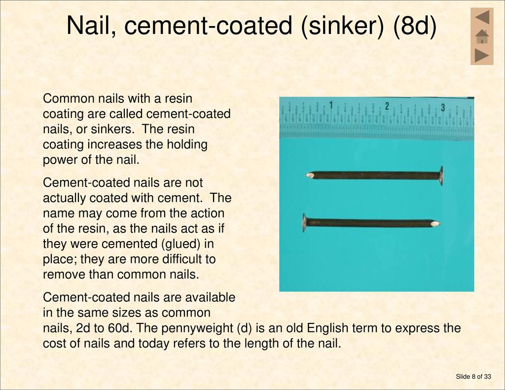Hardware and Fastener Identification Nails, with Descriptions 